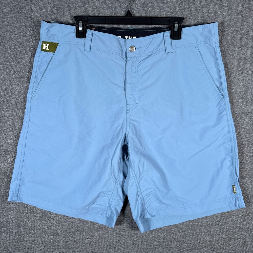 Howler Brothers Horizon Hybrid Shorts Mens 38 Blue Ripstop Nylon Fishing Outdoor